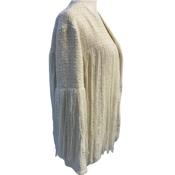 Zara Cream Fringe Blazer - Picture 9 of 16